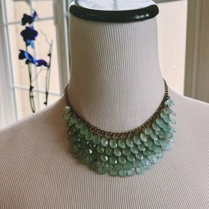 Teardrop acrylic multistone statement necklace